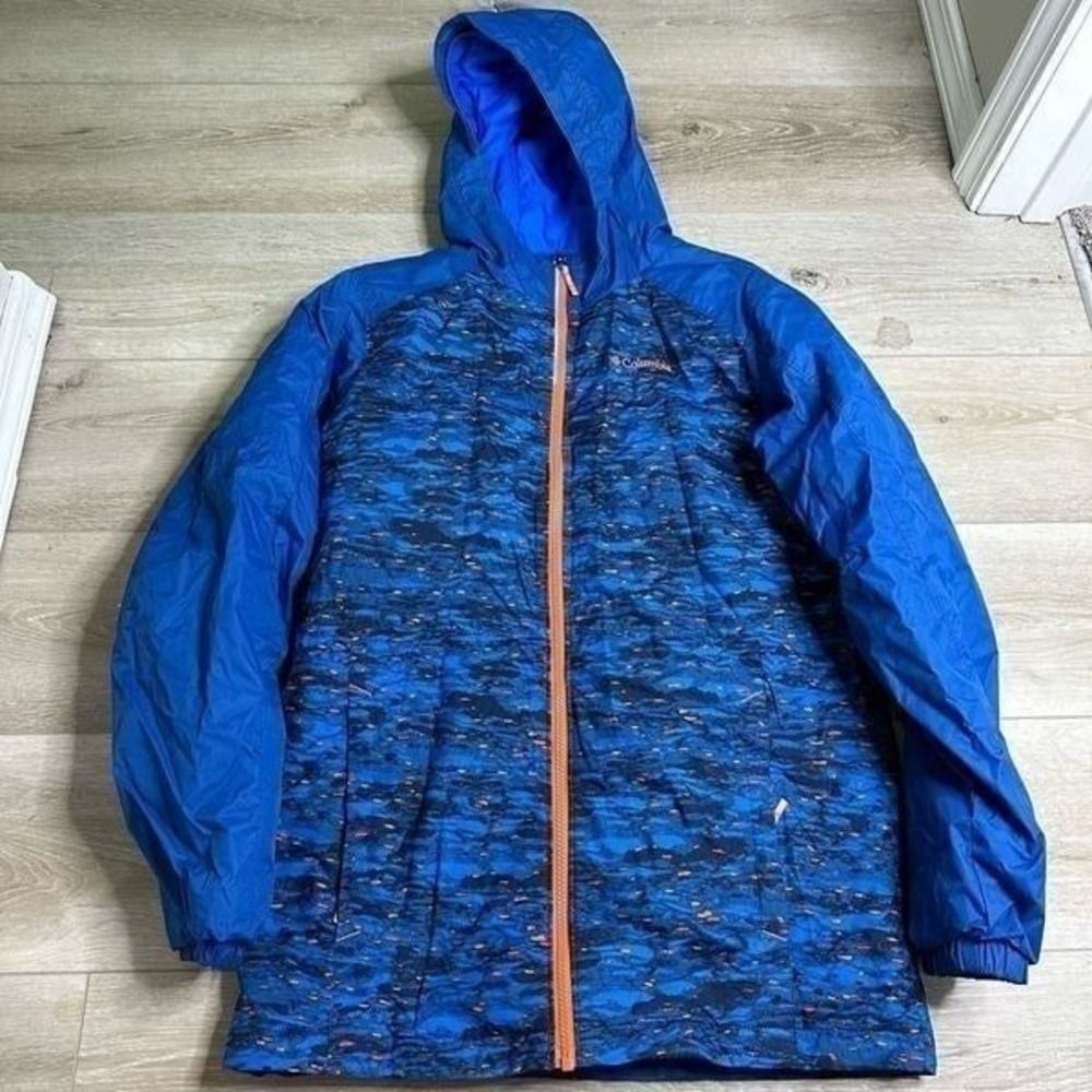 Columbia Boys Blue Therma Coil Full Zip Windbreaker Jacket Size XL